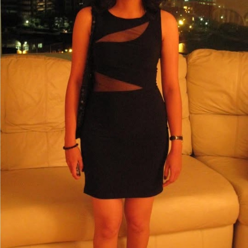 B. Smart Black Cut Out Backless Bodycon Mini Dress